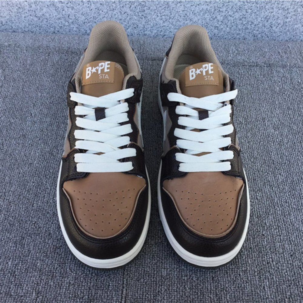 A Bathing Ape Bape SK8 Sta Brown Ivory Sneakers - Picture 7 of 10